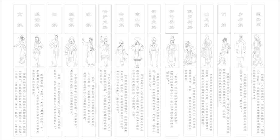 民族團(tuán)結(jié)浮雕雕塑原創(chuàng)手繪設(shè)計稿