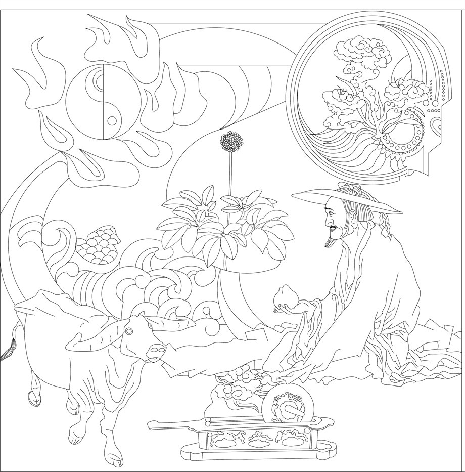 人文歷史浮雕雕塑原創(chuàng)手繪設(shè)計(jì)稿